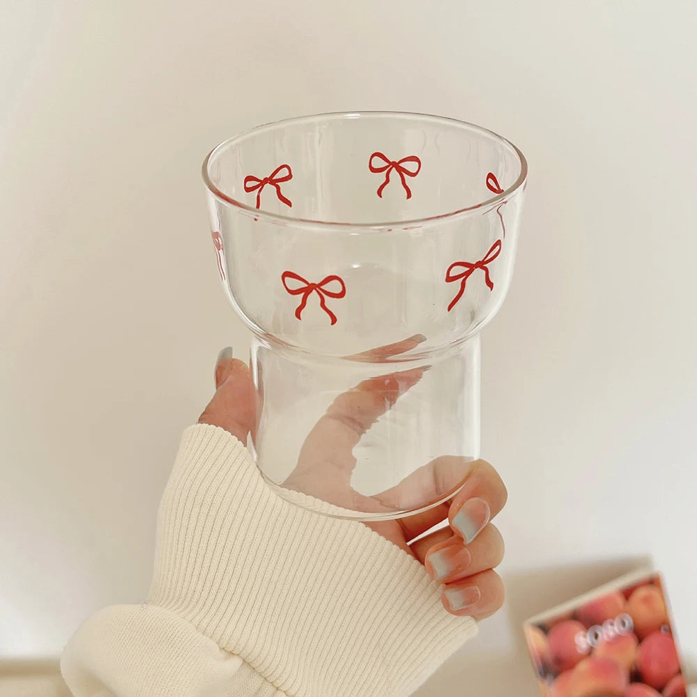 RibbonSip Kawaii Glass Cup 350ml