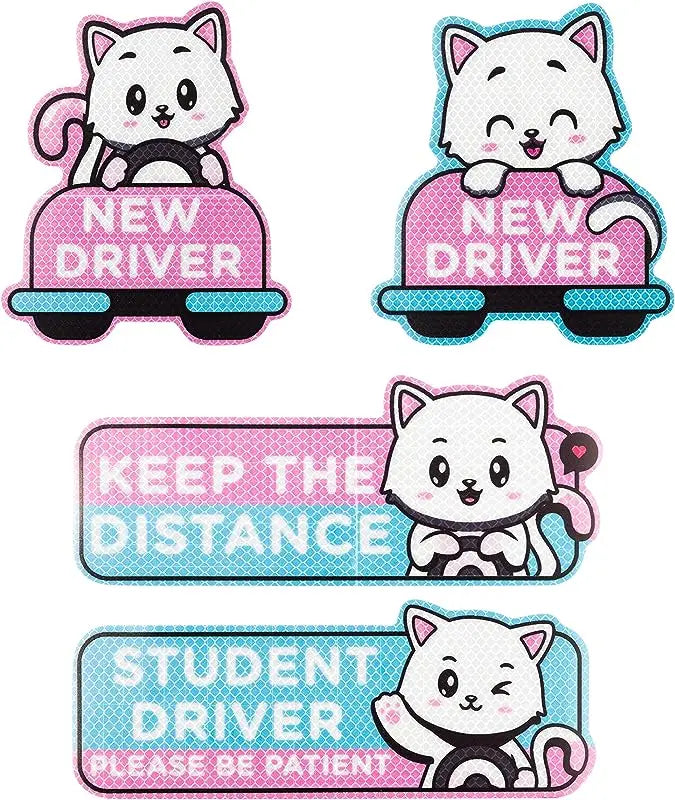 WhiskerWarn Student Driver Magnets 4-Pack