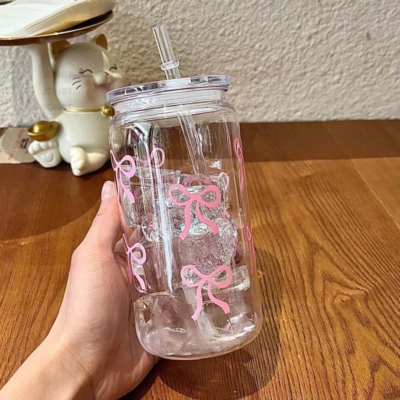 RibbonGlow Jar – Kawaii Mason Tumbler