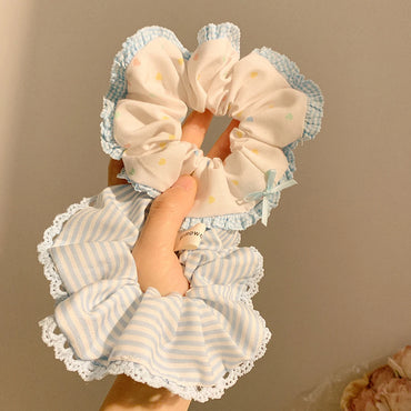 Sugar Ruffle – Blue Lace Scrunchie Set (2pcs)