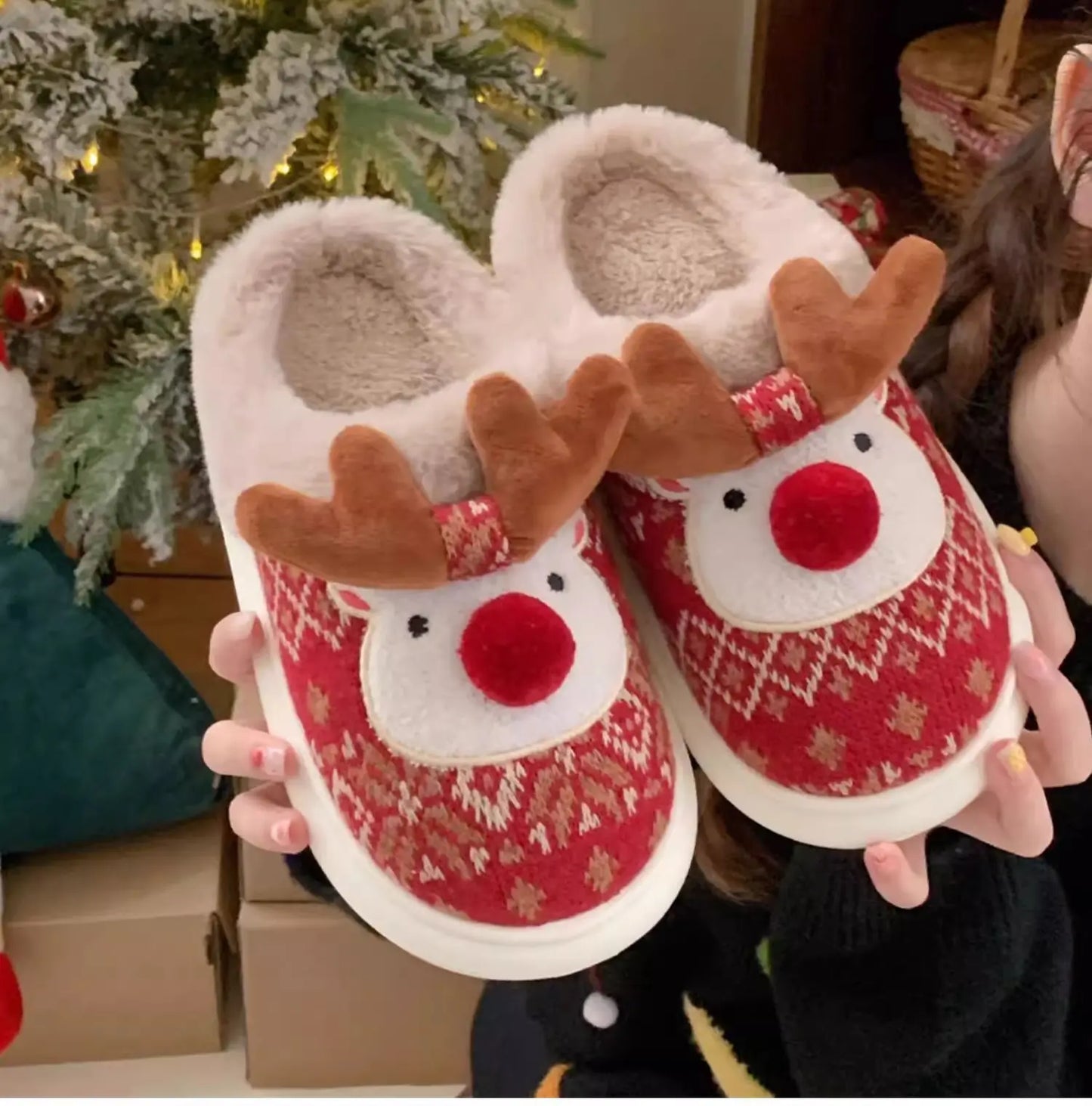 Reindeer Party Slippers