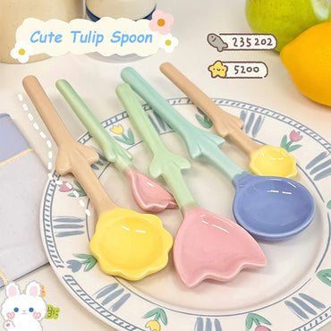 BloomSpoon Kawaii Tulip Ceramic Spoon