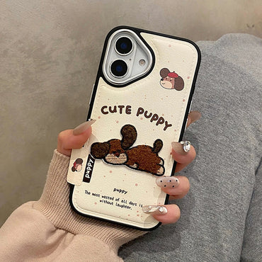Pup Patch Leather - iPhone Case