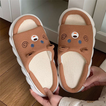 Natural Linen Slippers