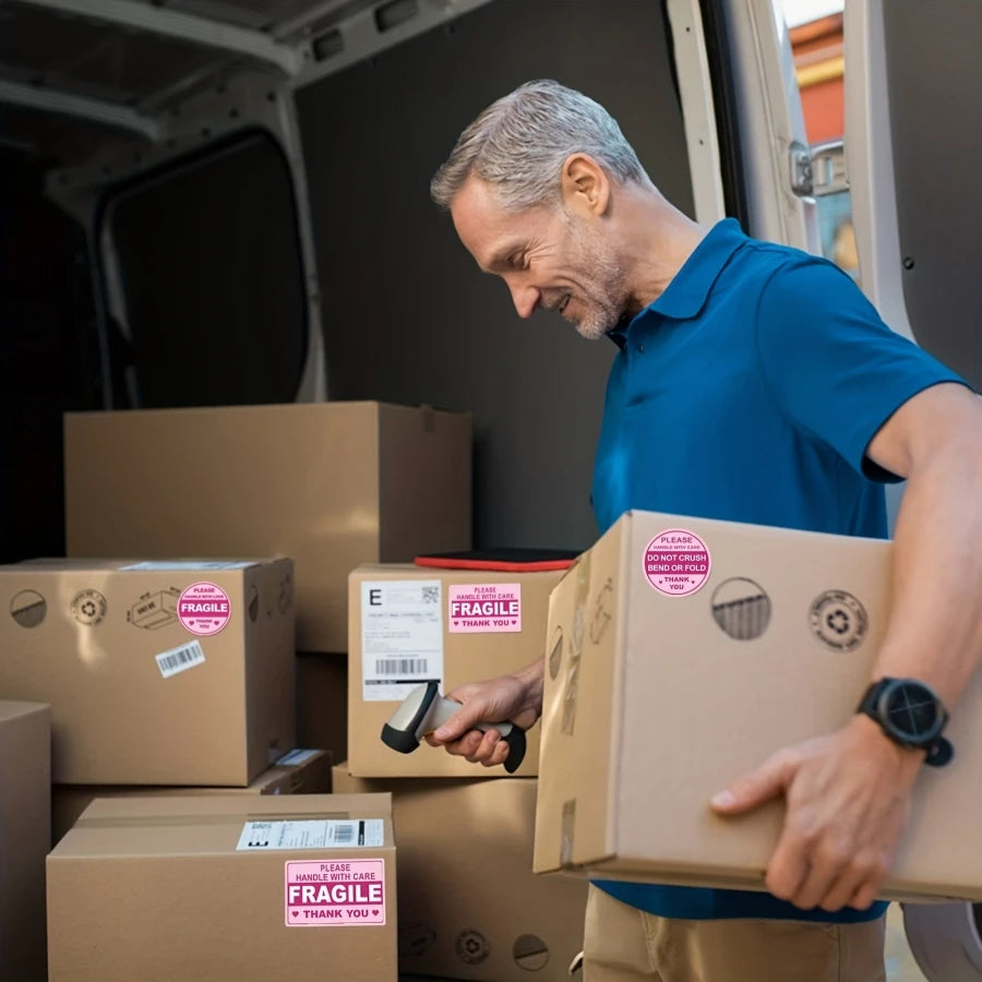 CareShield Fragile Shipping Stickers 100-Pack