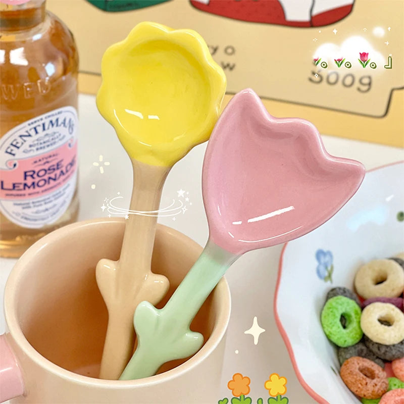 BloomSpoon Kawaii Tulip Ceramic Spoon