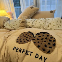 CatStripe Korean Bedding Set 4-Piece