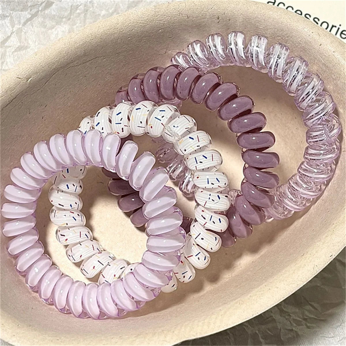 Sprinkle Twist – 4pc Spiral Hair Tie Set