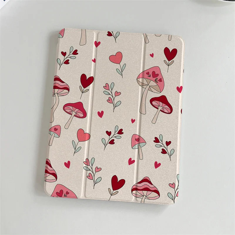 Mushroom Hearts iPad Case