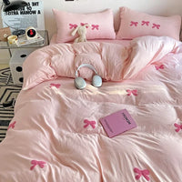 BowPink Korean Girls Bedding Set 4-Piece
