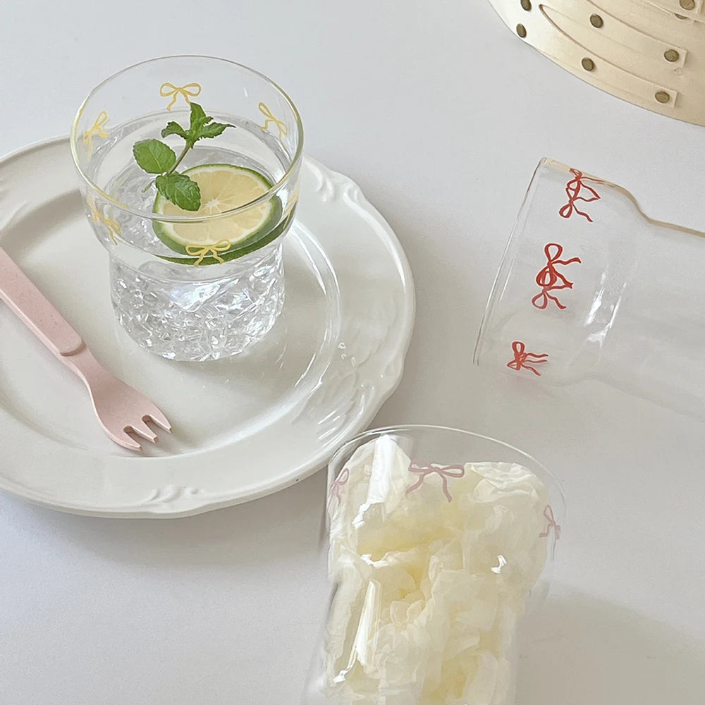 RibbonSip Kawaii Glass Cup 350ml