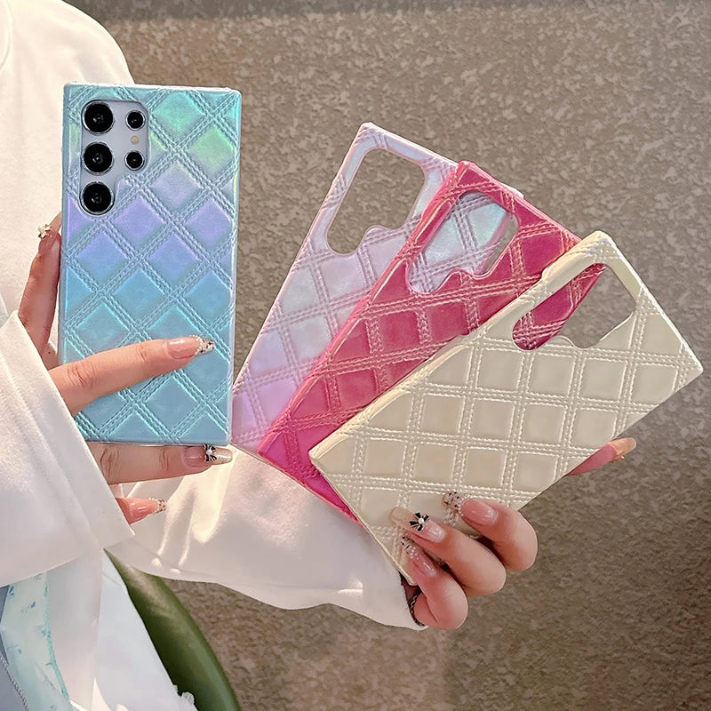 Luxe Rhombus Leather - Samsung Case