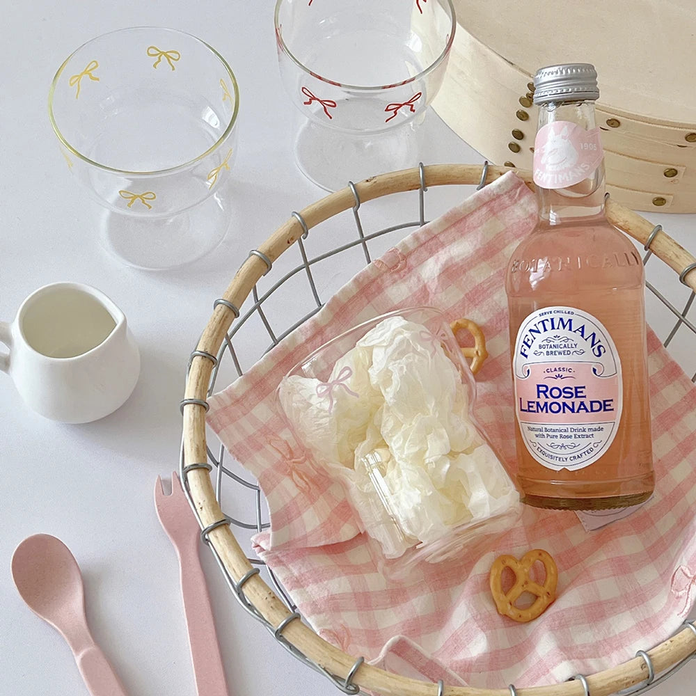 RibbonSip Kawaii Glass Cup 350ml