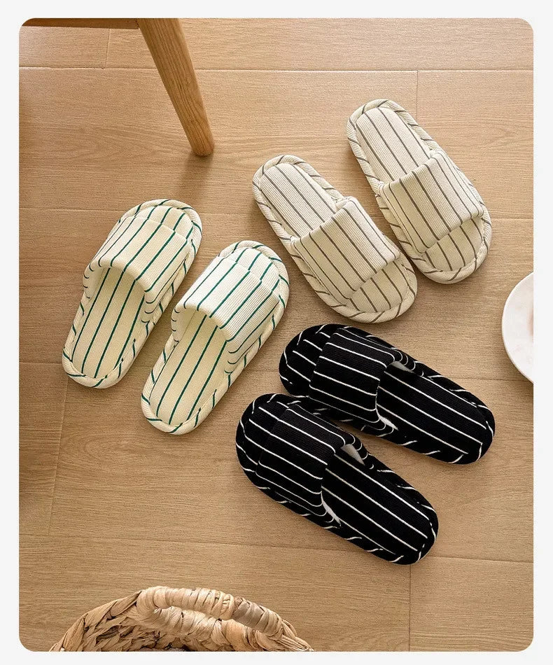 Stripe Silence - Striped Slippers