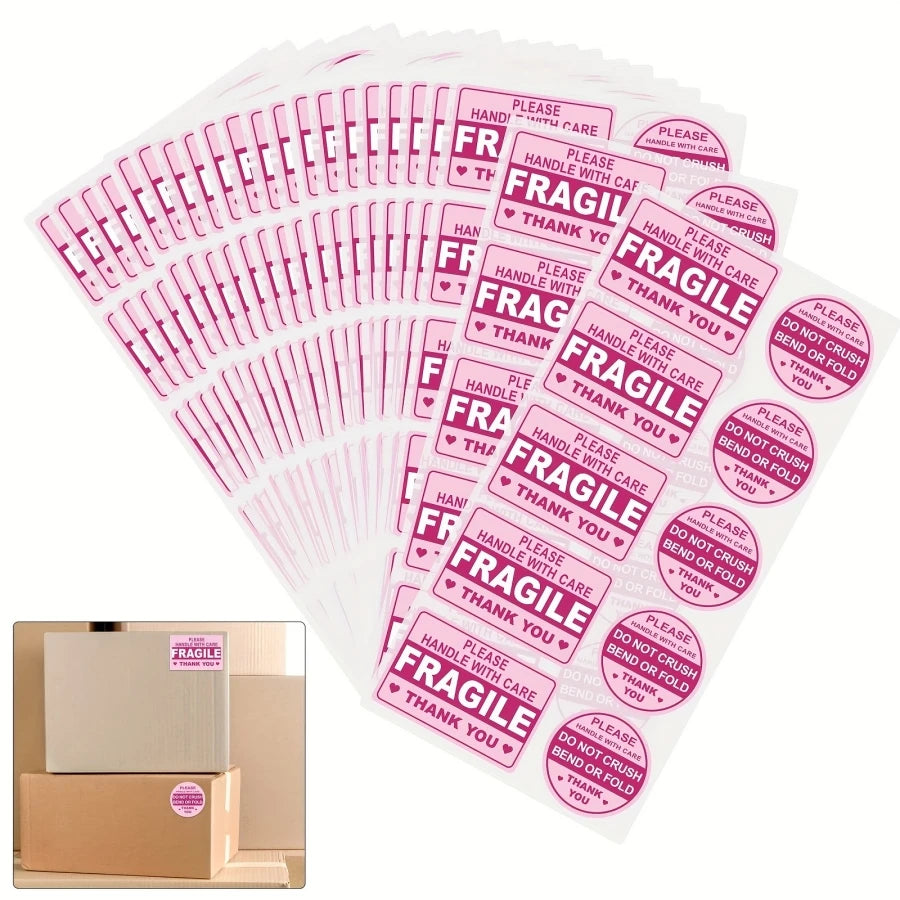 CareShield Fragile Shipping Stickers 100-Pack