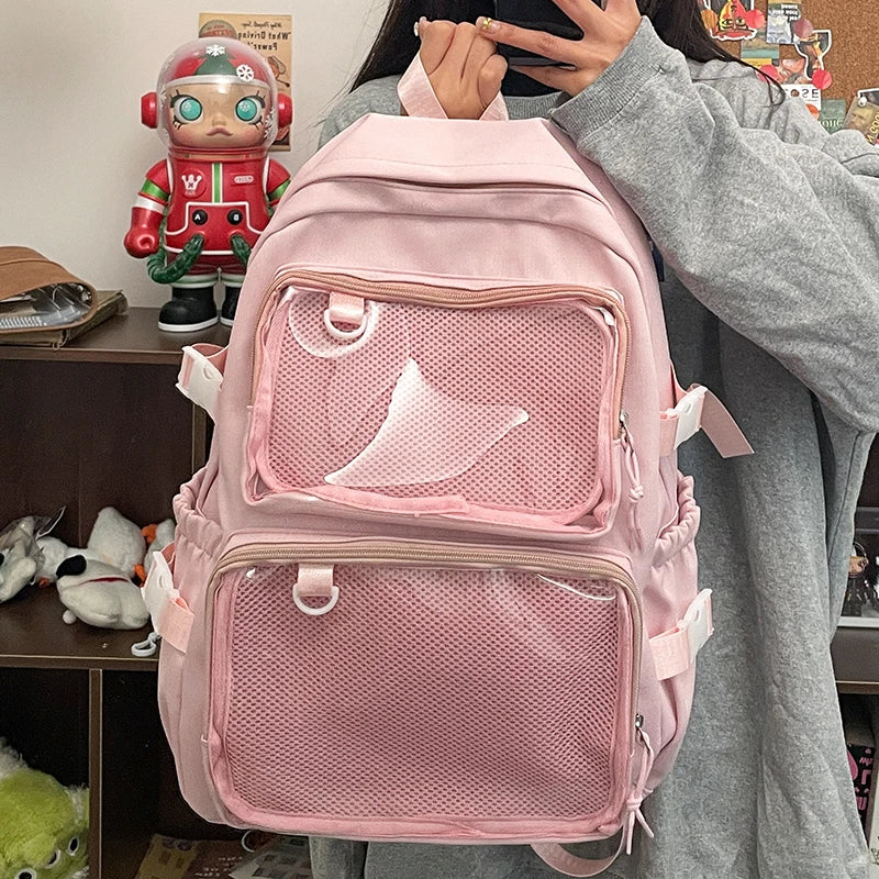 ClearBloom – Kawaii Transparent Backpack