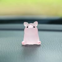 Pink Pig Car Ornament - Cute Resin Dashboard Decoration