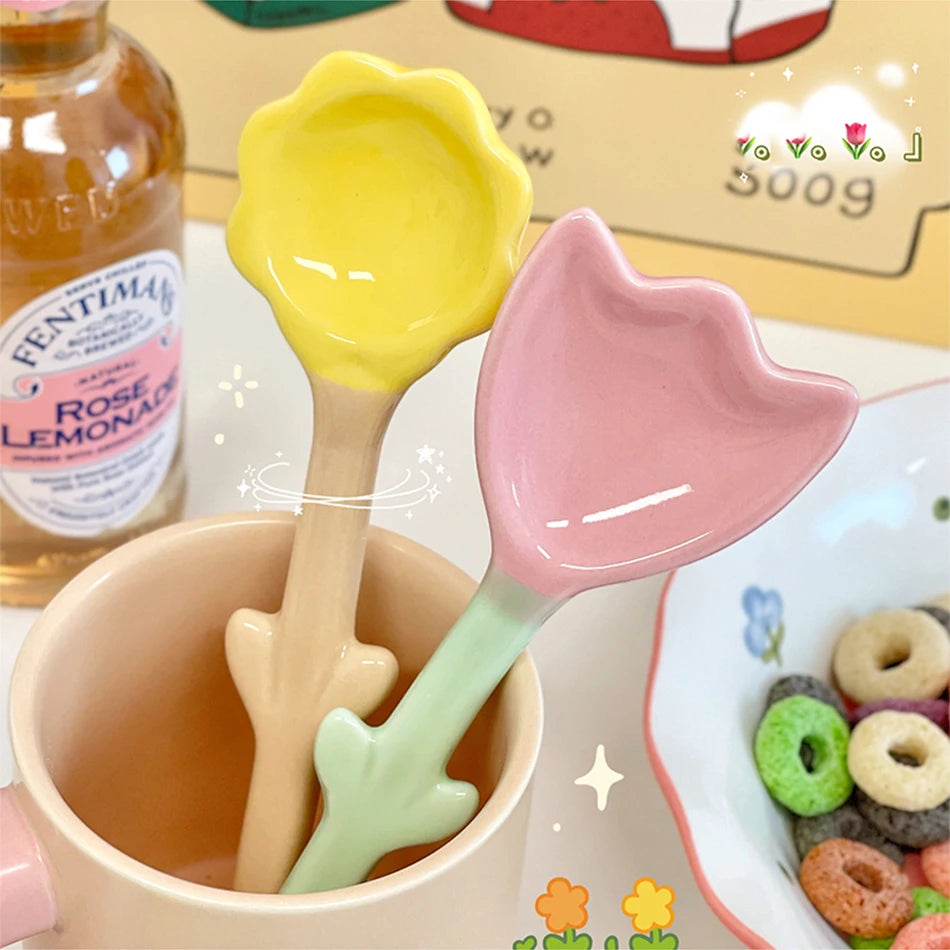 BloomSpoon Kawaii Tulip Ceramic Spoon