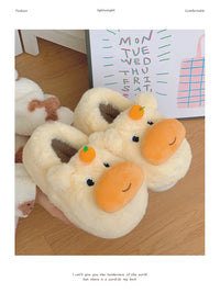 Peachy Moo – Plush Slippers
