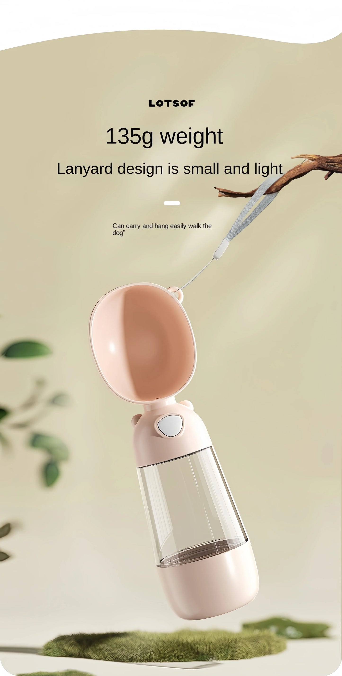 HydroSip Portable Pet Water Bottle 2-in-1