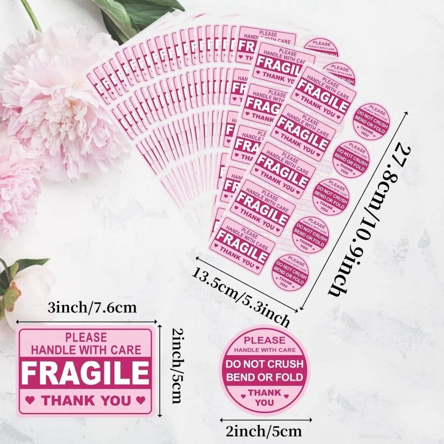 CareShield Fragile Shipping Stickers 100-Pack