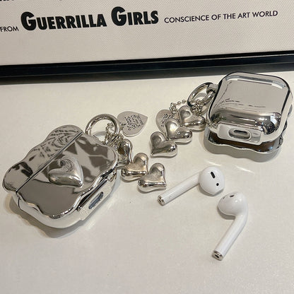 Luxury silver heart - AirPods case