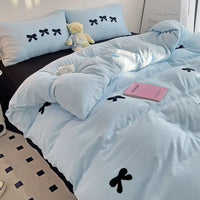 BowPink Korean Girls Bedding Set 4-Piece