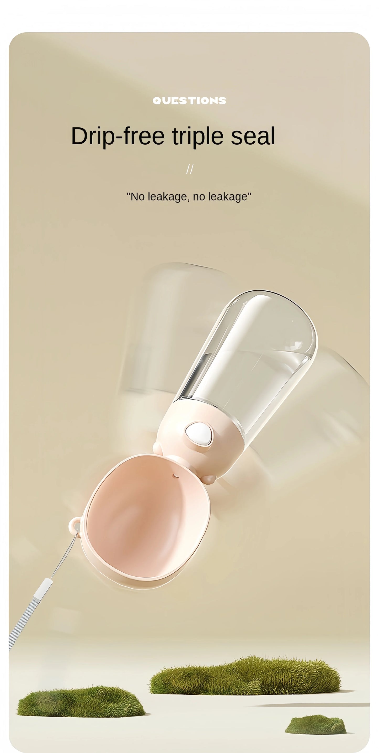 HydroSip Portable Pet Water Bottle 2-in-1