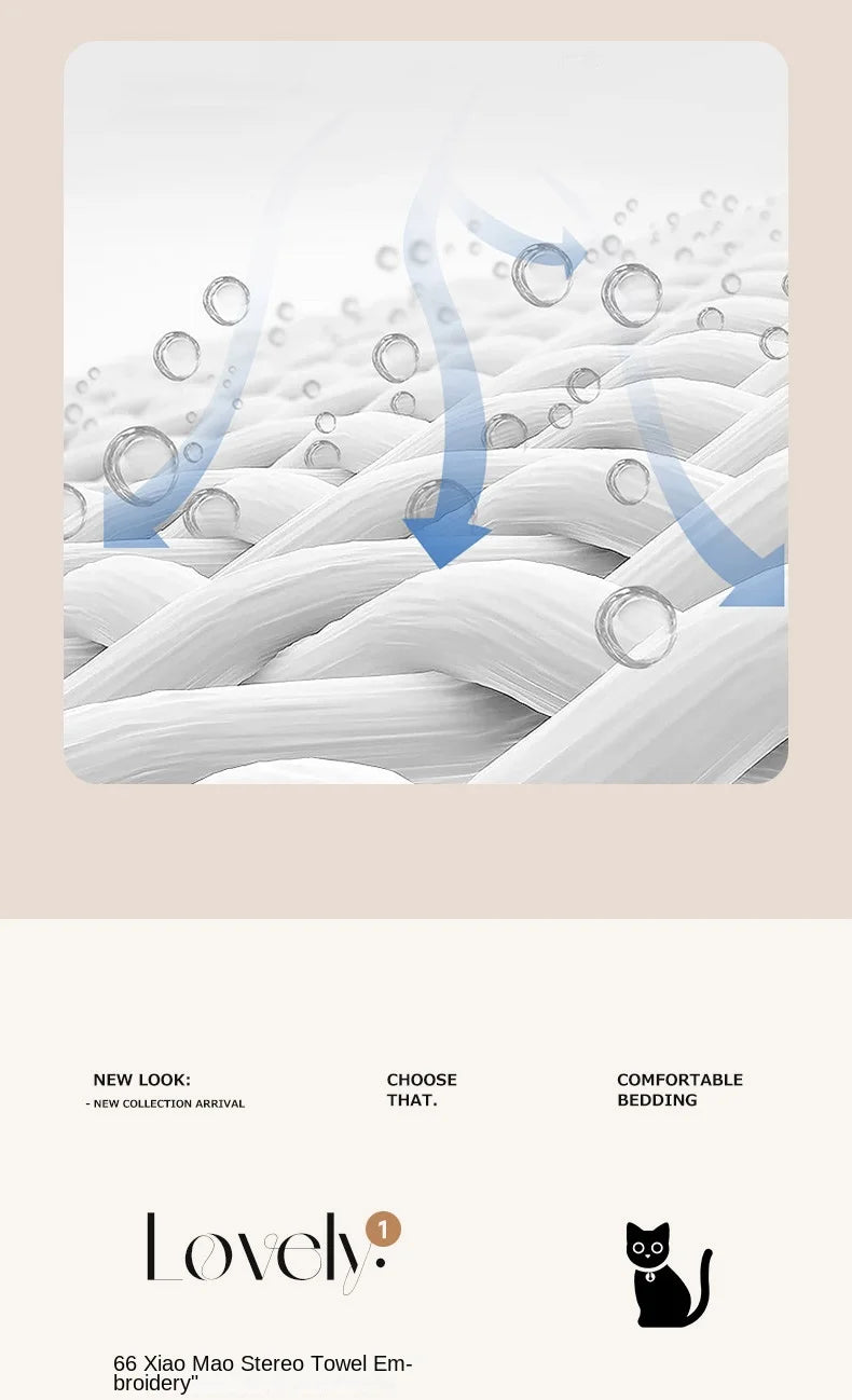 CatStripe Korean Bedding Set 4-Piece