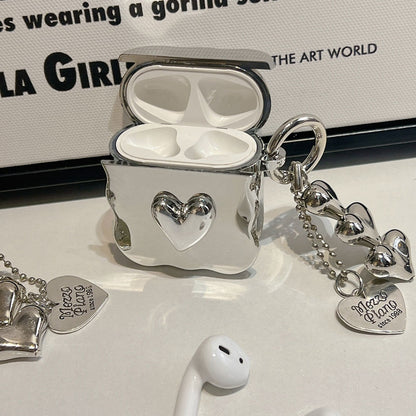 Luxury silver heart - AirPods case