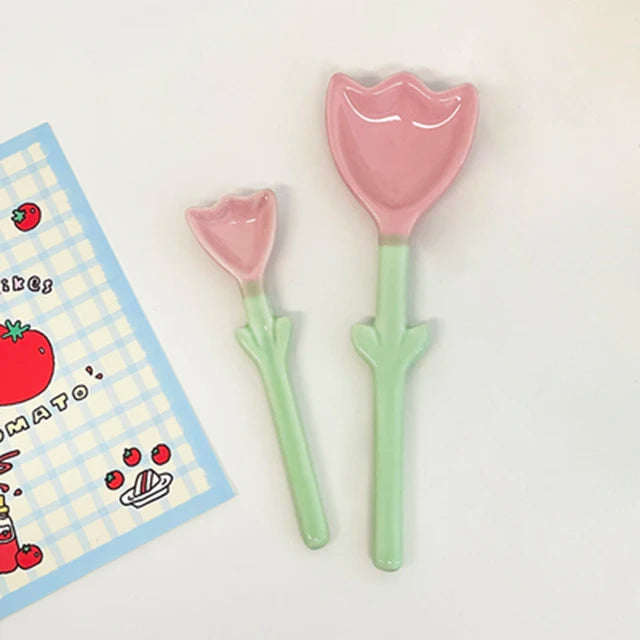 BloomSpoon Kawaii Tulip Ceramic Spoon
