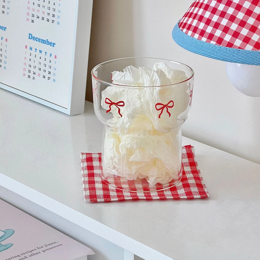 RibbonSip Kawaii Glass Cup 350ml
