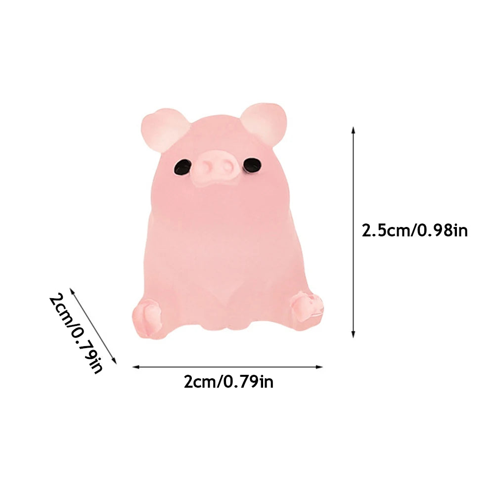 Pink Pig Car Ornament - Cute Resin Dashboard Decoration