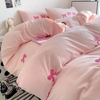 BowPink Korean Girls Bedding Set 4-Piece