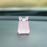 Pink Pig Car Ornament - Cute Resin Dashboard Decoration