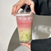 LetterSip Glass Tumbler with Straw 450ml