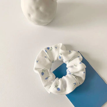 Blossom Cloud – Waffle Floral Scrunchie
