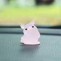 Pink Pig Car Ornament - Cute Resin Dashboard Decoration