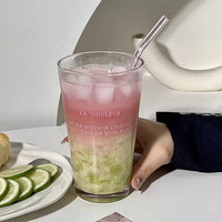 LetterSip Glass Tumbler with Straw 450ml