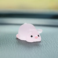 Pink Pig Car Ornament - Cute Resin Dashboard Decoration