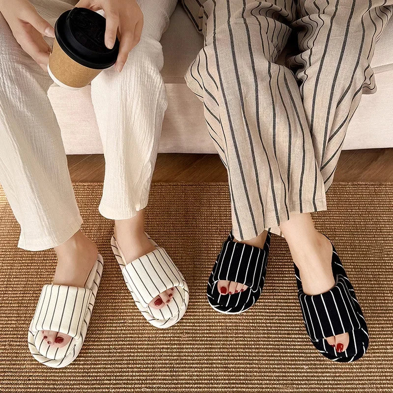Stripe Silence - Striped Slippers