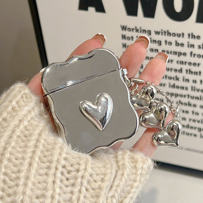 Luxury silver heart - AirPods case