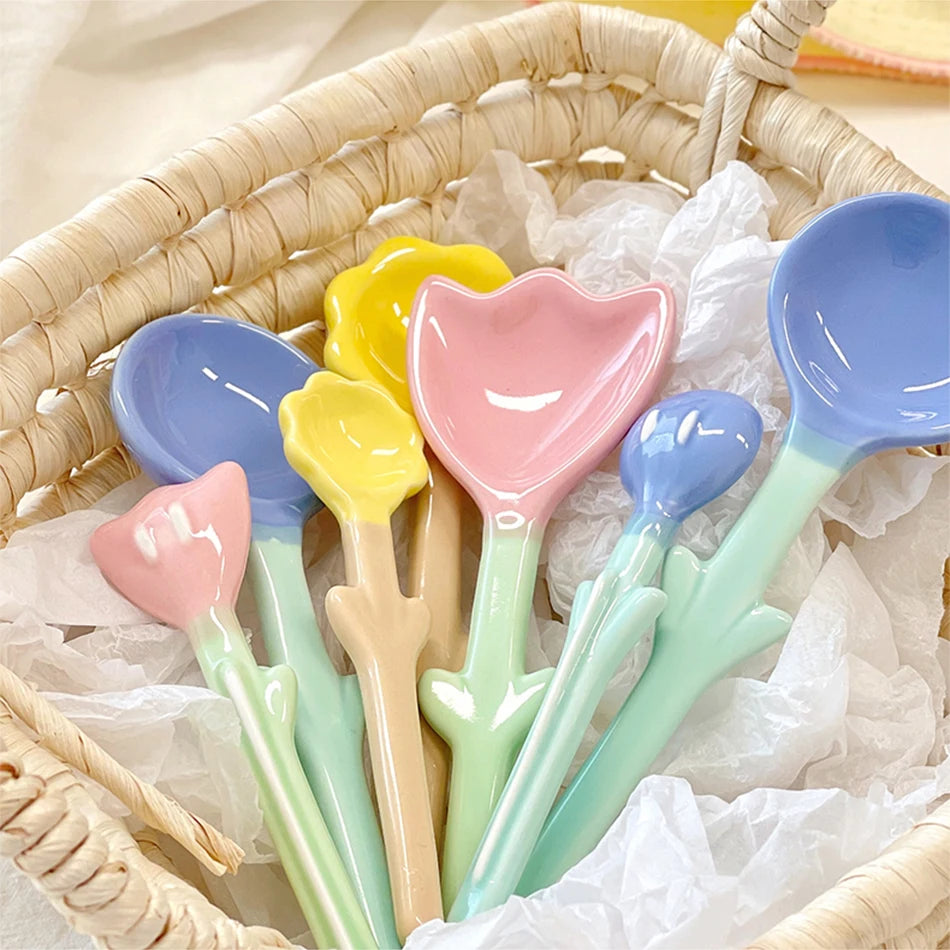 BloomSpoon Kawaii Tulip Ceramic Spoon