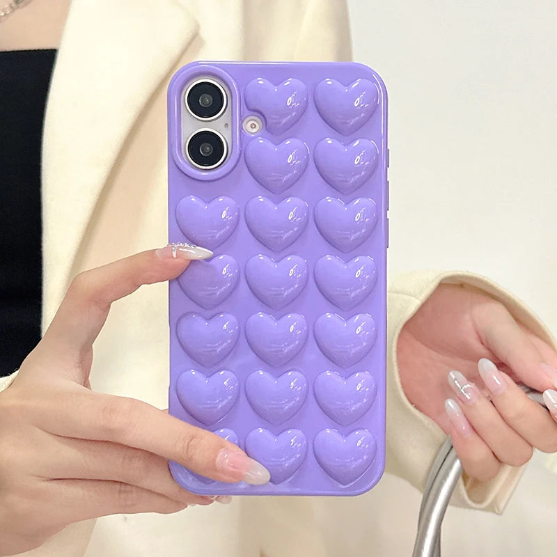 Purple Heart Bubble - iPhone Case