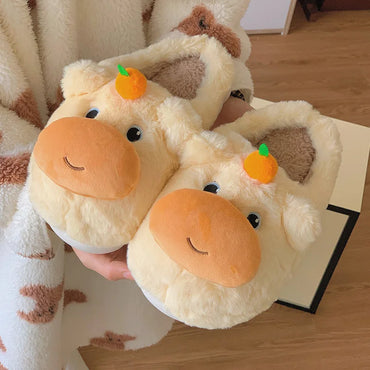 Peachy Moo – Plush Slippers