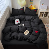 Heart Embroidery Bedding Set