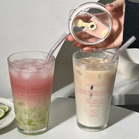 LetterSip Glass Tumbler with Straw 450ml