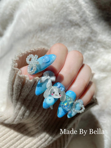 Blue Emotions - Press On Nails
