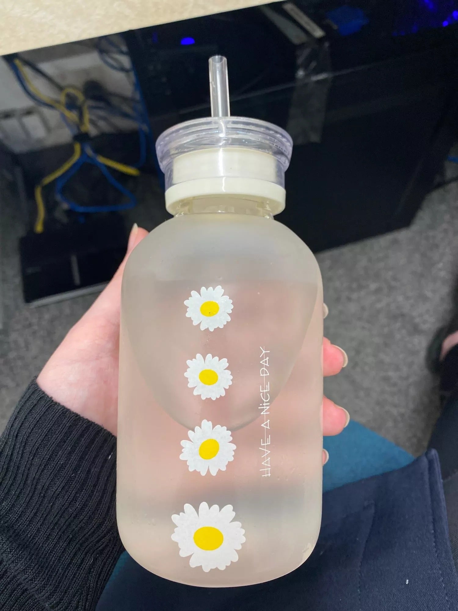 Have a Nice Day Glass Water bottle